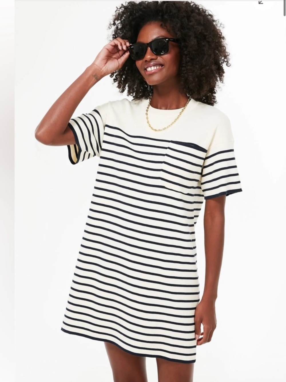 Tuckernuck Knit Stripe Frenchie Nautical Knit Short Sleeve Dress